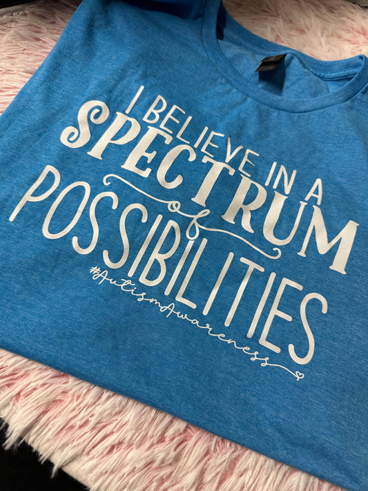 4x blue spectrum of possibilities tee