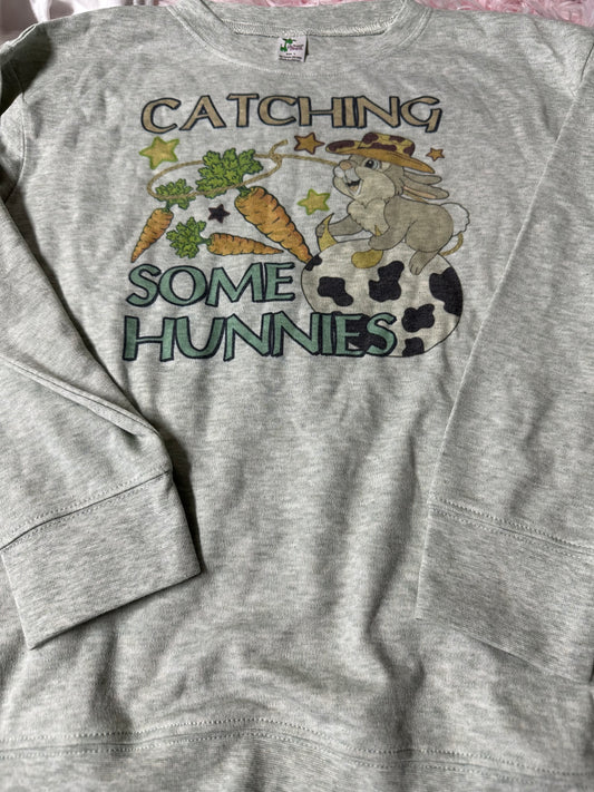 Youth Large long sleeve catching some hunnies